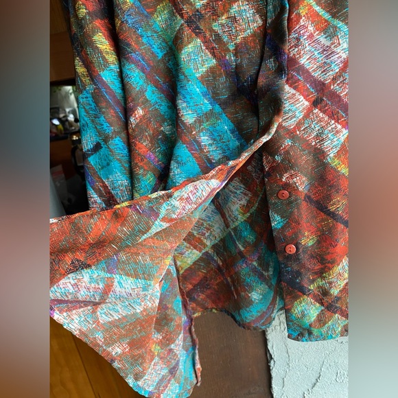 Vintage non-wrinkle breathable lightweight polyester size L - Picture 6 of 12